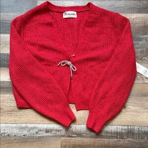 NWT Women's Red cropped cardigan